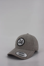 24 Hockey Curved Grey Snapback Hat